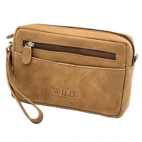 Borseta de Mana Din Piele Naturala pentru Barbati: Always Wild Mason, 23x15x5 cm