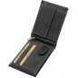 Portofel din piele naturala pentru barbati Negru Vintage cu protectie RFID: 12x9x1.8 cm