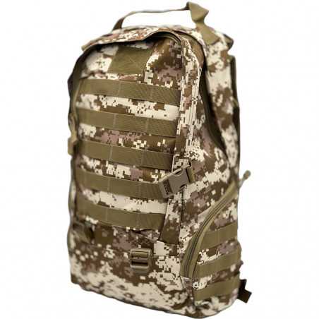 Rucsac Militar tactic ideal pentru drumetii, camping, Camuflaj 600D, Impermeabil, 40 L, sistem MOLLE, Curele Reglabile